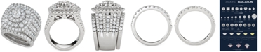 Macy's 3-Pc. Diamond Multi-Halo Cluster Bridal Set (5-3/8 ct. t.w.) in 14k White Gold